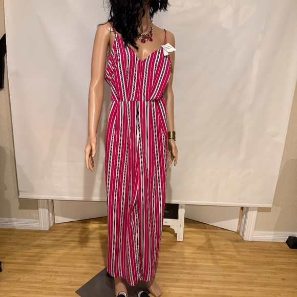 Nordstrom Small Jumpsuit - Magenta & Ivory Striped - Picture 1 of 9